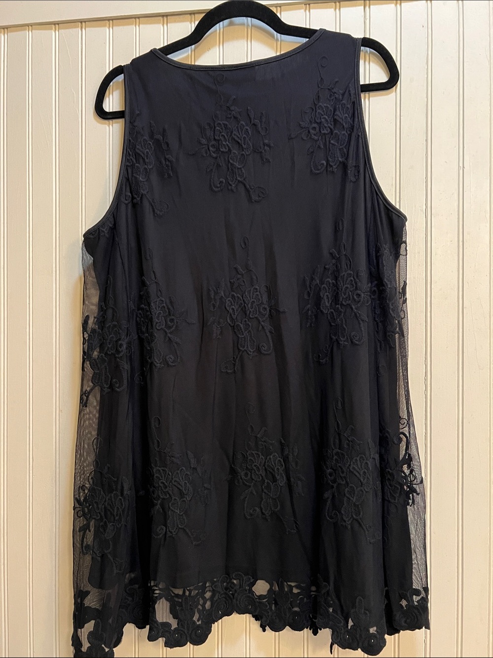 Lane Bryant Black Embroidered Mesh Tunic - Picture 3 of 3